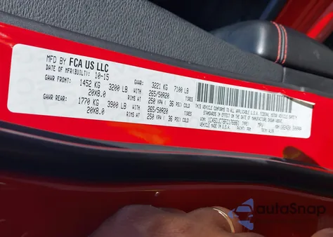 2015 Dodge Durango R/T z USA, uszkodzony, nr VIN 1C4SDJCT8FC176861